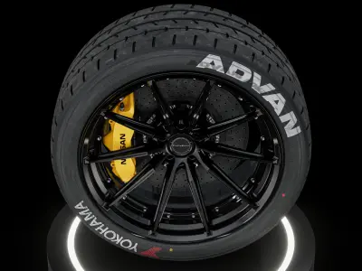 Yokohama Advan A052 245 40 ZR18 LOGOS 3D model