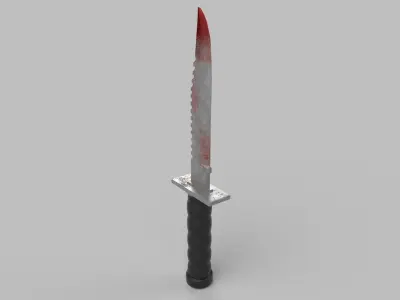 knife with flames Low-poly 3D model