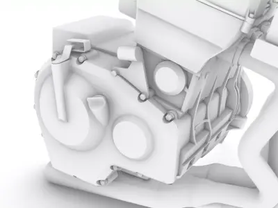 motorcycle engine inline 4  3D model