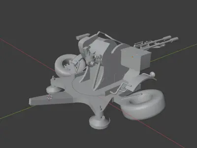 ZU-23-2 Twin barreled Anti Air Free 3D model