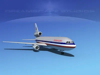 Douglas DC-10 American 3D model