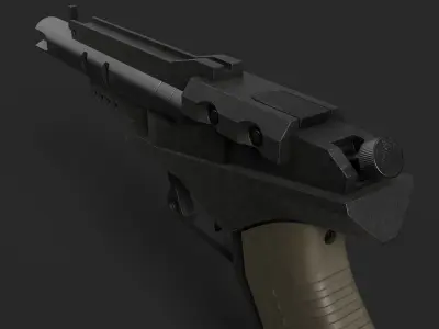 Blaster Pistol Low-poly 3D model