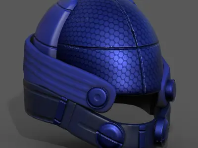 Helmet military Scifi futuristic technology  Low-poly 3D model