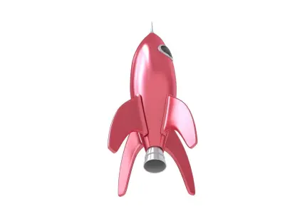 cartoon rocket Low-poly 3D model
