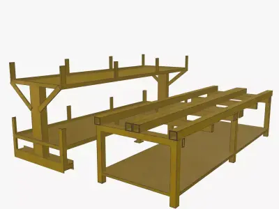 Sling storage rack Low-poly 3D model