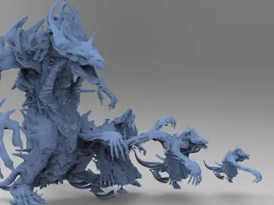 Hand Statue gargoyle Sculptures 3D model