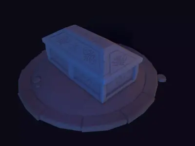 Stylized Sarcophagus PBR Low-poly 3D model