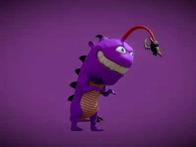 Strangler Dragon Monster Low-poly 3D model