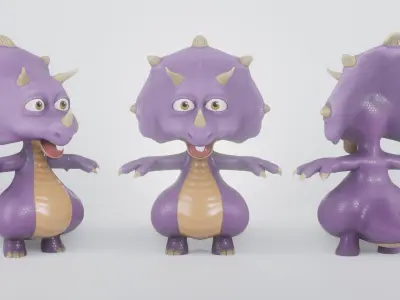 Triceratops DinoWoo Low-poly 3D model