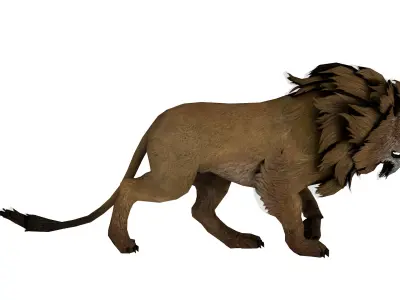 Realistic Lion 3D Model Game Ready  Wild Jungle Animal Low-poly 3D model