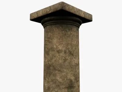 Column stone Low-poly 3D model