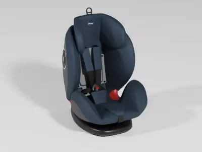 Blue colour detailed Chicco Seat 4 Fix 0-36 kg baby car seat S Low-poly 3D model