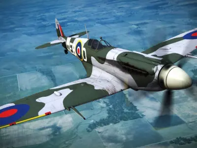 SPITFIRE MK XII 41st Squadron Low-poly 3D model