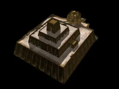 Ziggurat golden pyramid 3D model
