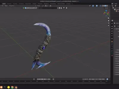 Frostfang Dagger - Ice Fantasy Weapon Low Poly Low-poly 3D model