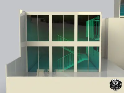 Modern Building collection Low-poly 3D model