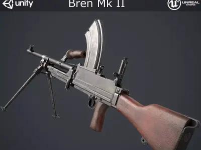 Bren Mk II LMG Low-poly 3D model