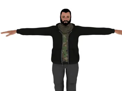 man fatty Free low-poly 3D model