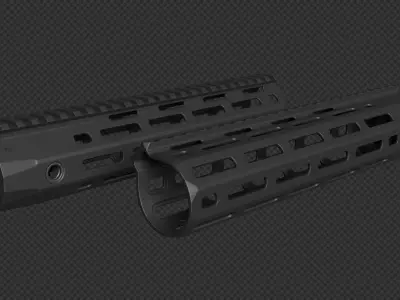 AR-15 KAC URX4 10Inch M-LOK Handguard Low-poly 3D model