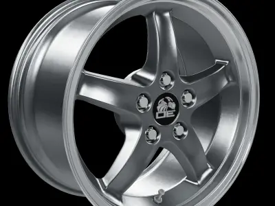 Cobra R 1995 Style Wheel 17X9 Silver Dished With Machined Lip 3D model