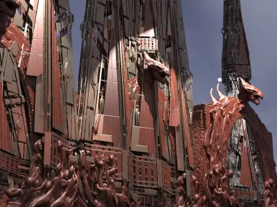 Wizard Dragon Emperor Tower Ruin collection  Kit bash  3D model