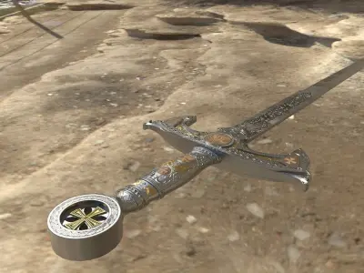 Sword Templar Low-poly 3D model