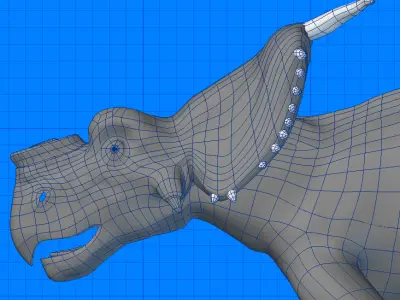 Achelousaurus bull with horns 3D model