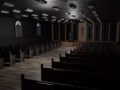 Church Interior Low-poly 3D model