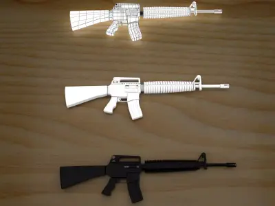 gun modelling Low-poly 3D model