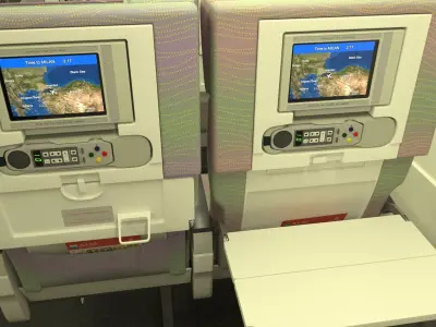 Airbus A330 Emirates economy interior 3D model
