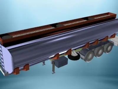 Chassis less TV Tank 54000 Litres 3D model