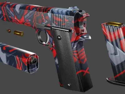 Pistol Gun Fps - Tps Low-poly 3D model