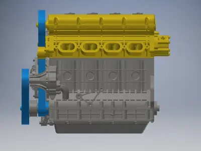 4 Cylinder Engine 3D model 3D model