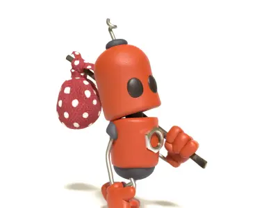 Rigged Stop Motion Looking Robot With Walk Cycle  3D model