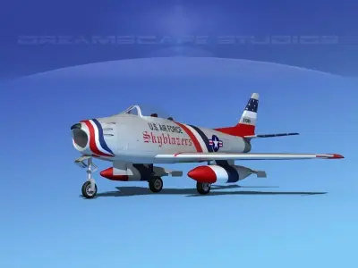 North American F-86 Sabre Jet V06 USAF 3D model