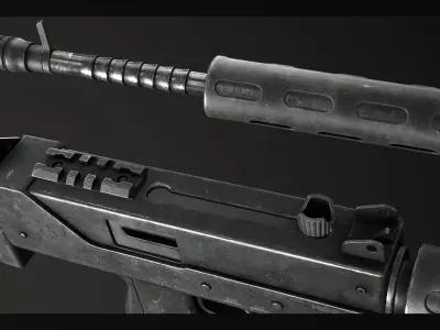 PBR MAC-10 Race Gun Low-poly 3D model