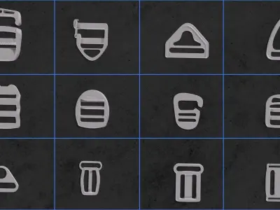 Buckle and straps Low-poly 3D model