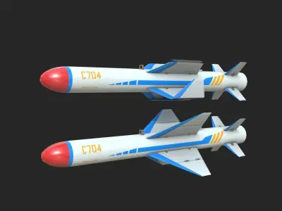 C704 C-704 Air-to-Ground Missile Light Anti-ship Missile Low-poly 3D model
