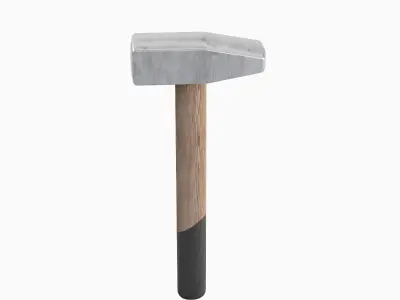 Wooden Industrial Hammer Set Low-poly 3D model