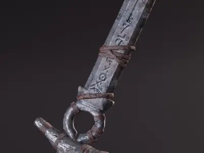 sword game ready asset Low-poly 3D model