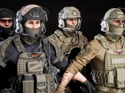 AAA MODULAR SOLDIER PACK Low-poly 3D model