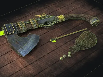 AXEGUN V2 Low-poly 3D model