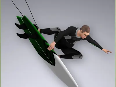White Surfer 10718 tris 3D model