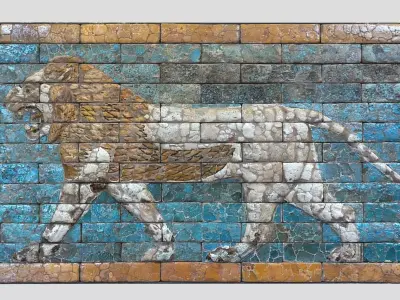 Babylonian lion-relief- Ishtar Gate Low-poly 3D model