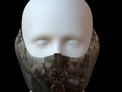 Gas mask helmet 3d model scifi Low-poly  Low-poly 3D model 555
