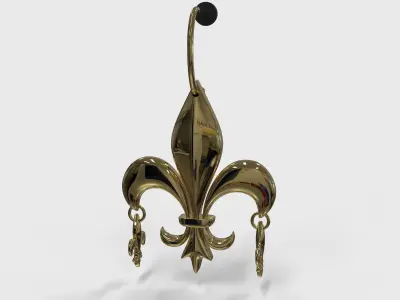 fleur de lis earring 3D model
