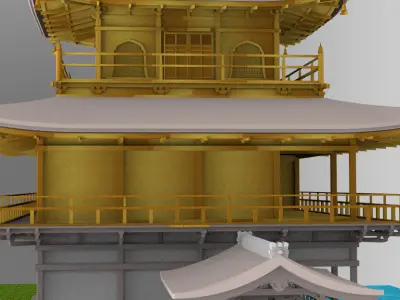 Japanese Temple Low-poly 3D model