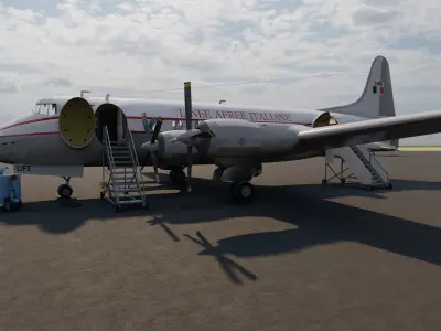 LAI DC 3 DC 6B Vickers 1 Convair 340 with interior  3D model