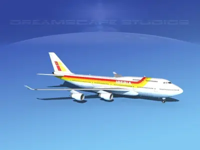 Boeing 747-400 Iberia 3D model