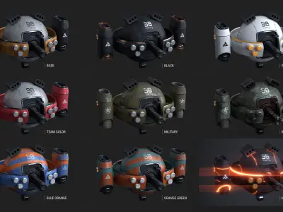 OBLIVION Sphere Drone 10 texture sets Low-poly 3D model